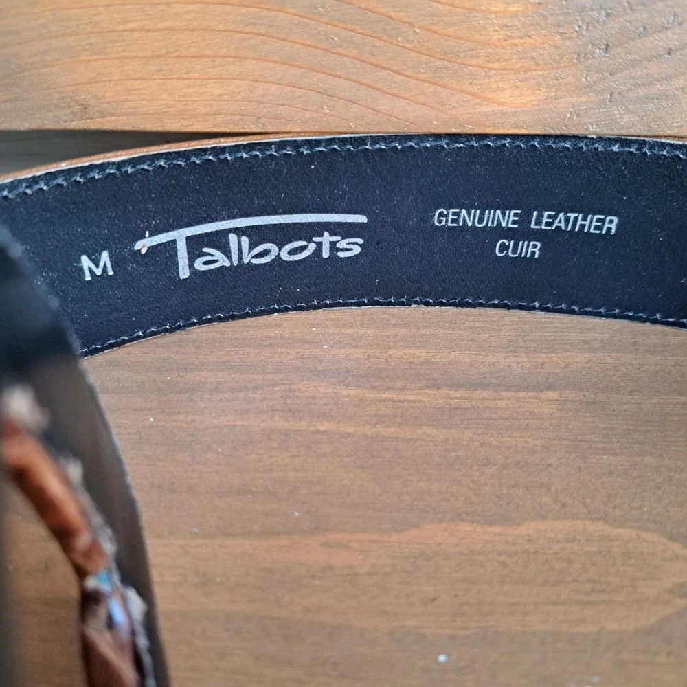 Talbots Women's Leather Belt Beige Size M 41.5 In